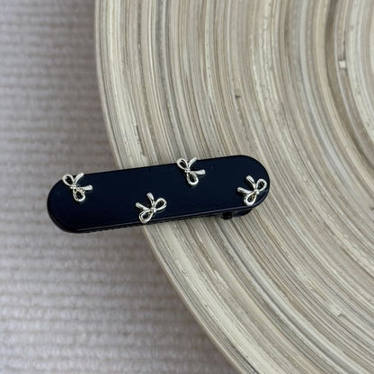 / Band Hair Bow Studded Clip