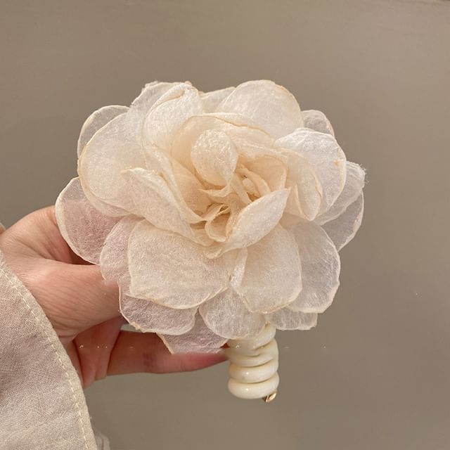 Floral Fabric Coil Hair Tie