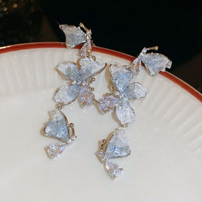 Pearl Crystal Earring (Various Alloy Faux Butterfly Designs) /