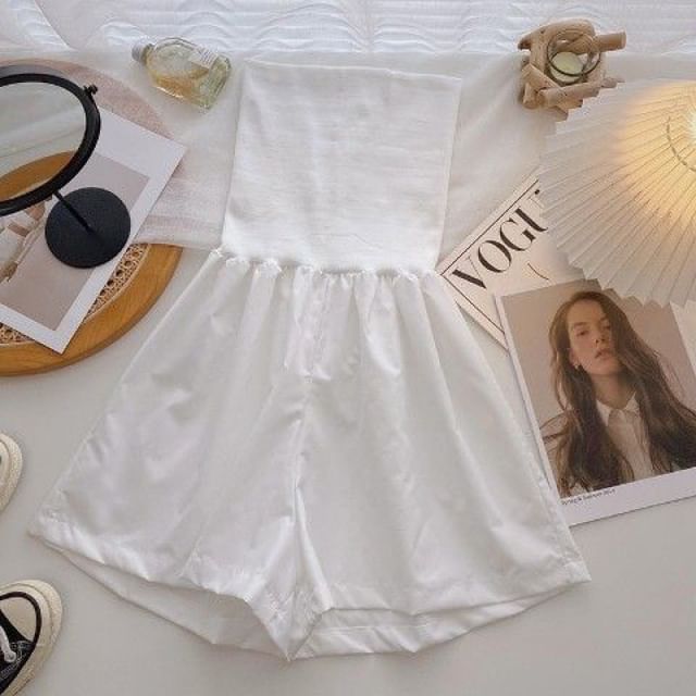 Plain Strapless Romper