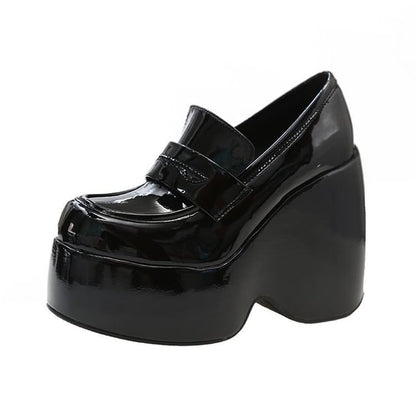 Wedge Loafer Platform Penny Pumps