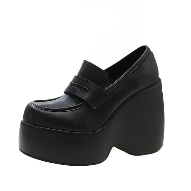 Wedge Loafer Platform Penny Pumps