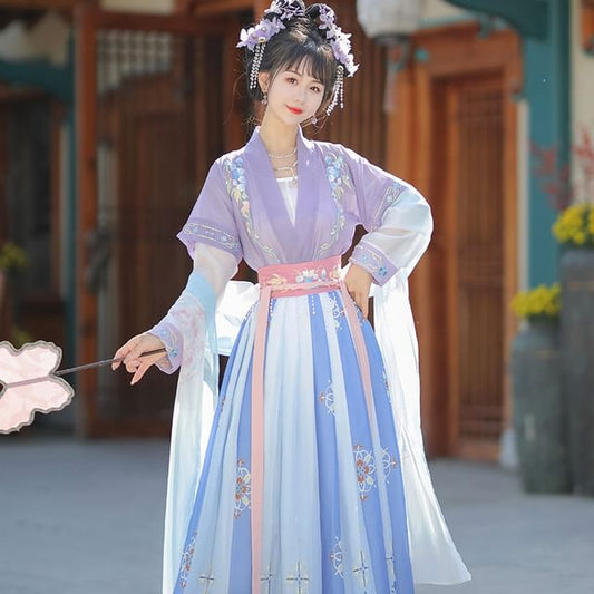 Traditional Chinese Floral Costume Set