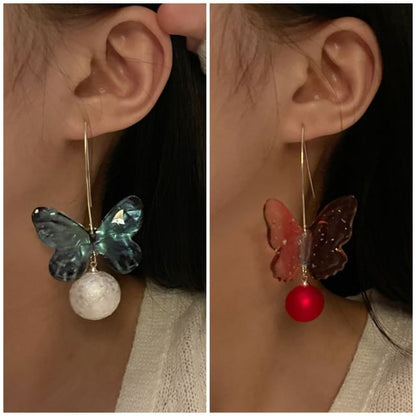 Earring Hook Drop Bead Butterfly