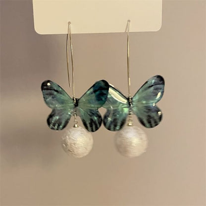 Earring Hook Drop Bead Butterfly