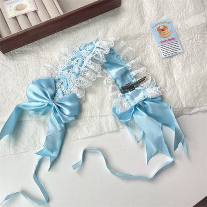 Fluffy Headband / Ear Hair Cat Bow Clip Lace