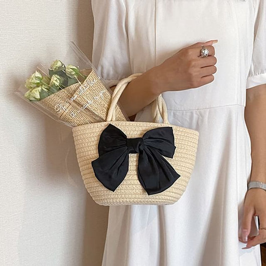 Tote Woven Bow Bag