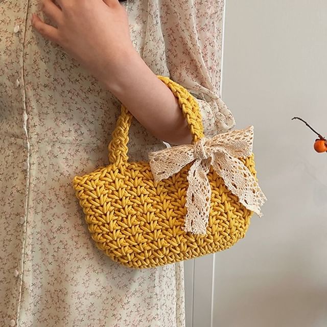 Woven Bag Tote Bow