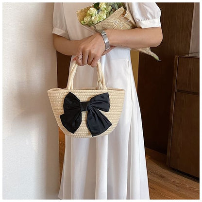 Tote Woven Bow Bag