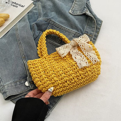 Woven Bag Tote Bow