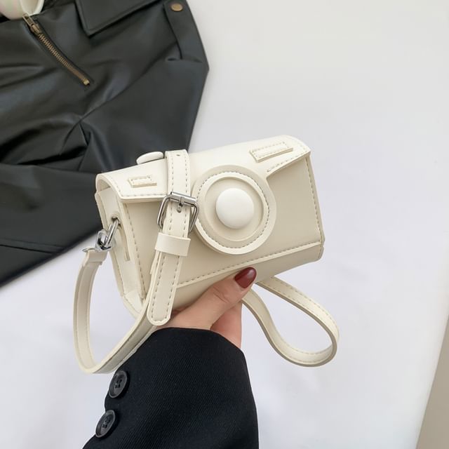 Flap Crossbody Leather Bag Camera Faux