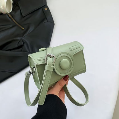 Flap Crossbody Leather Bag Camera Faux