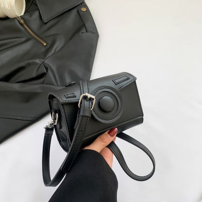 Flap Crossbody Leather Bag Camera Faux