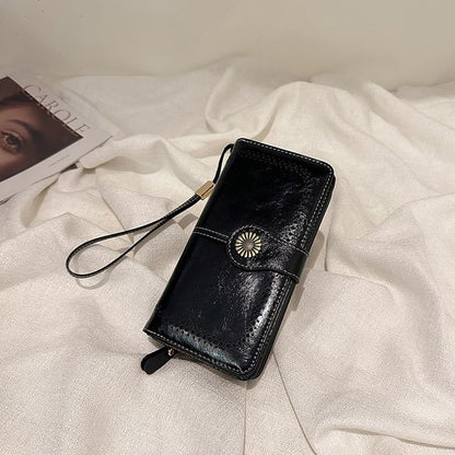 Charm Faux Long Leather Floral Wallet