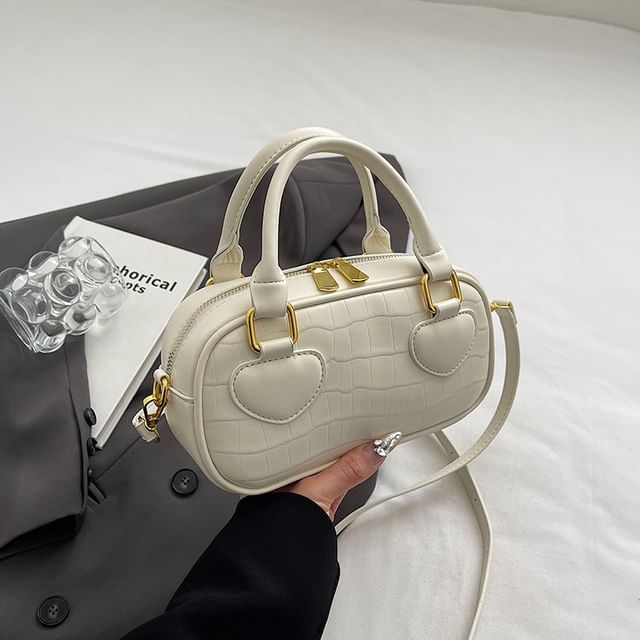 Crossbody Handle Bag Croc Top Grain