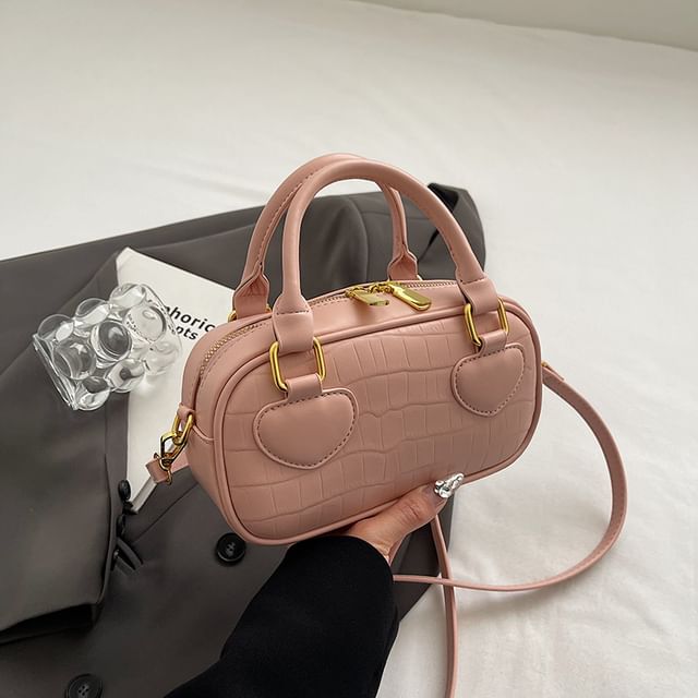 Crossbody Handle Bag Croc Top Grain