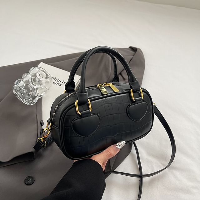 Crossbody Handle Bag Croc Top Grain