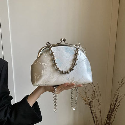 Floral Jacquard Lock Bag Kiss Crossbody