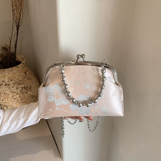 Floral Jacquard Lock Bag Kiss Crossbody