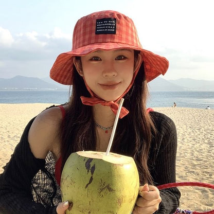 Gingham Bucket Hat Applique