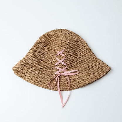 Lace-Up Straw Sun Hat