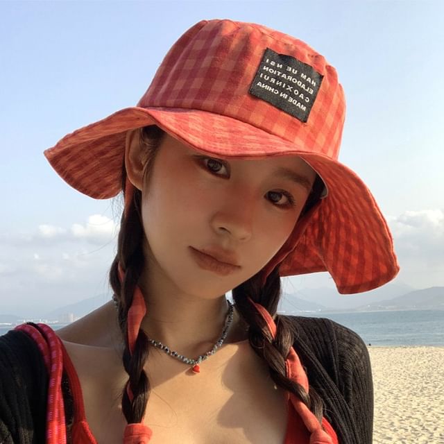 Gingham Bucket Hat Applique
