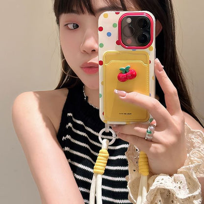 Strap Set Holder Case Phone Cherry Card /