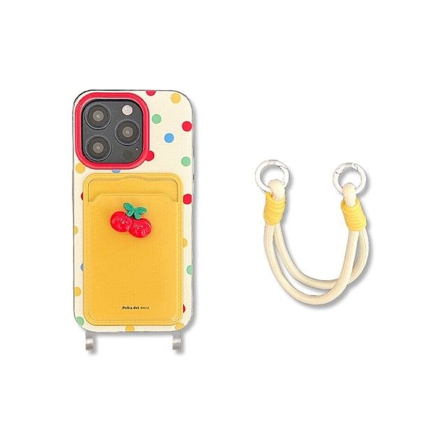 Strap Set Holder Case Phone Cherry Card /
