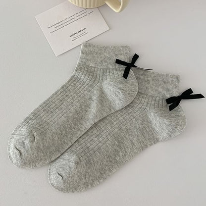 Plain Bow Socks