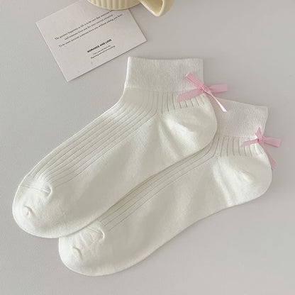 Plain Bow Socks