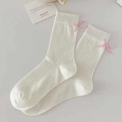 Plain Bow Socks