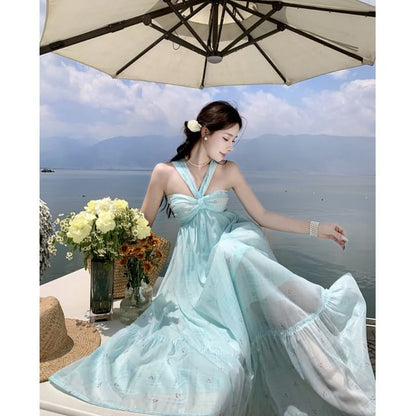 Robe d'été longue à motifs licou