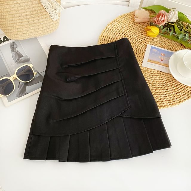 Plain Pleated A-Line Skirt