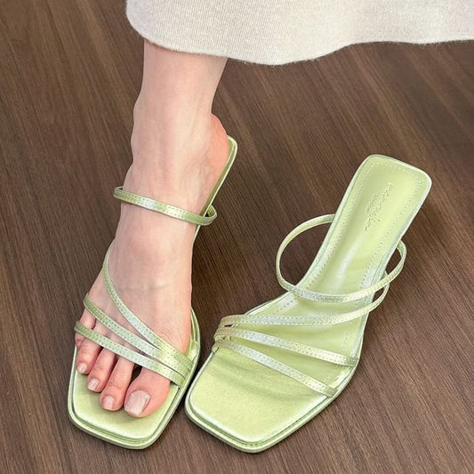 Sandals Heel Strappy Slide Kitten