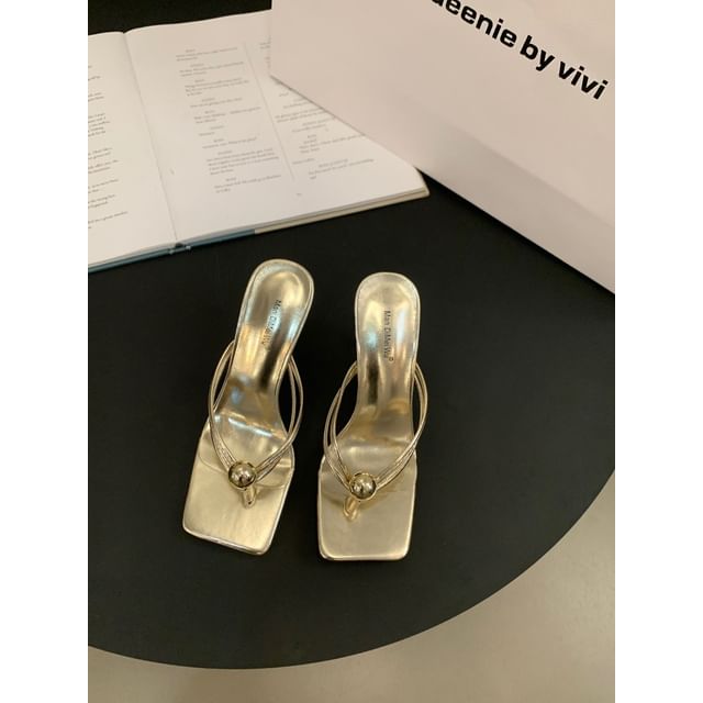 Beaded Kitten Flip-Flops Heel