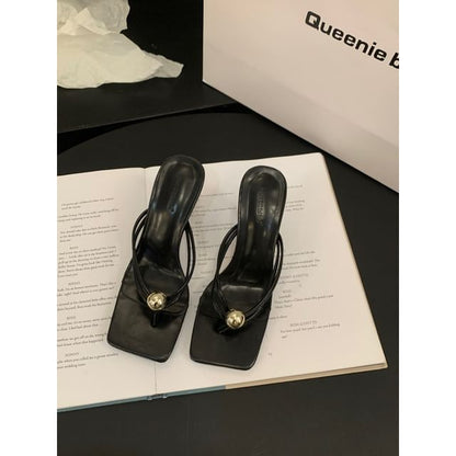 Beaded Kitten Flip-Flops Heel