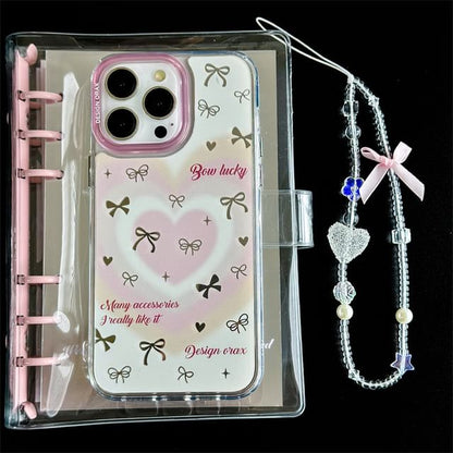 Heart Bow Mirrored Phone Case