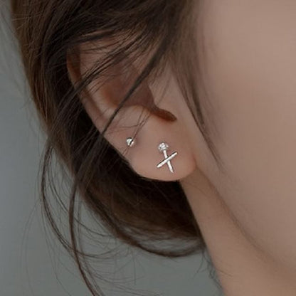 Cross S925 Sterling Silver Stud Earring