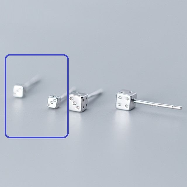 Dice S925 Sterling Silver Stud Earring (Various Designs)