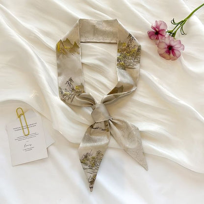 Floral Narrow Scarf Hair Tie