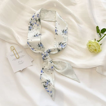 Floral Narrow Scarf Hair Tie