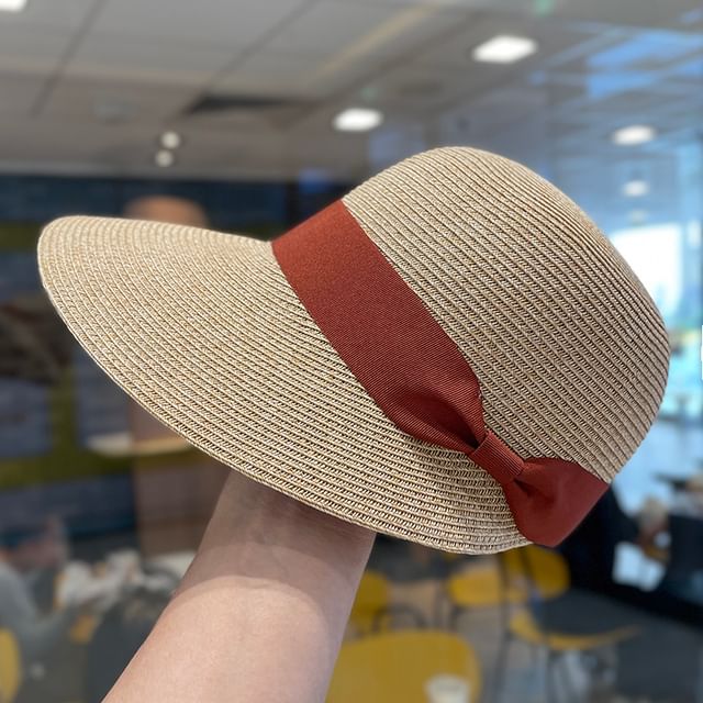 Sun Hat Bow Straw