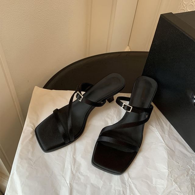 Sandals Heel Kitten Square Toe