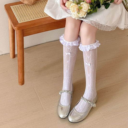 Bow Print Ruffle Socks