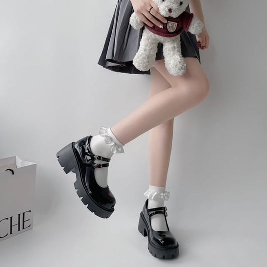 Dual-Strap Platform Mary Jane Shoes