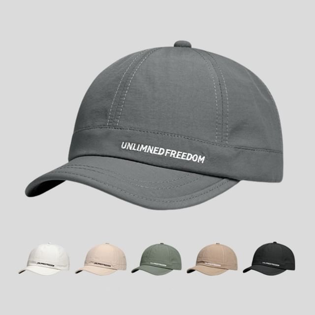 Short Baseball Cap Brim Embroidered Lettering