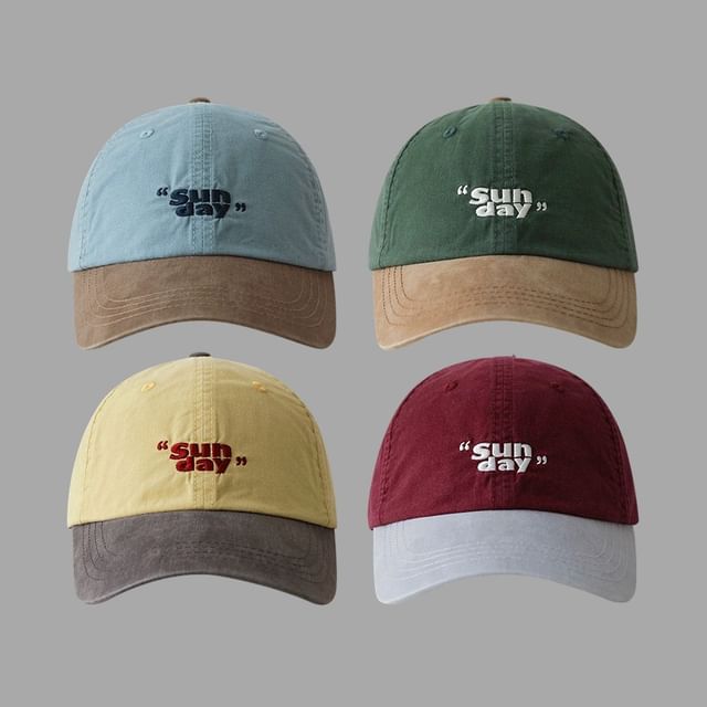 Cap Baseball Tone Embroidered Two Lettering