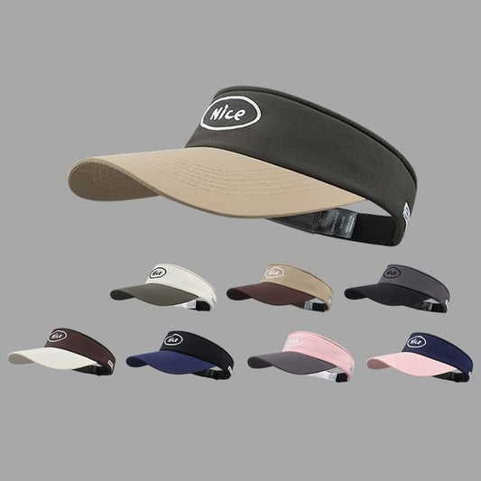 Two Tone Visor Lettering Sun Embroidered