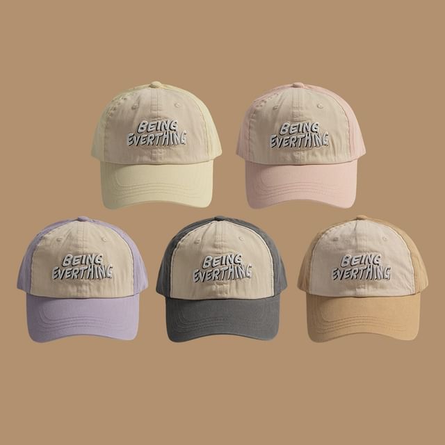 Cap Tone Two Lettering Baseball Embroidered