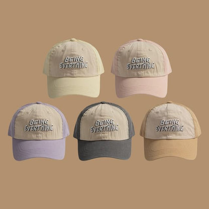 Cap Tone Two Lettering Baseball Embroidered